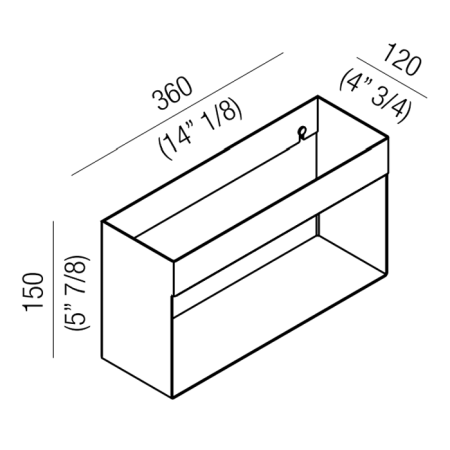 Agape 369 Полочка для аксессуаров, 36см, цвет: глянец, артикул A369205A