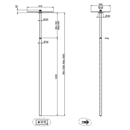 Fima Carlo Frattini Switch ON Cмеситель для раковины, встраиваемый, изливом потолочный, цвет: хром