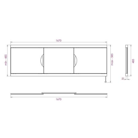 Экран под ванну Onika Лагуна-Эконом 170 белый