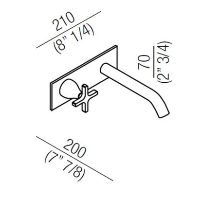 Agape Memory Настенный смеситель для раковины, однорычажный, излив: 200мм, цвет: хром, артикул AMEM334S