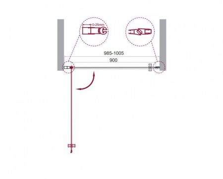 Душевая дверь BelBagno ETNA-B-1-90-C-Cr, артикул ETNA-B-1-90-C-Cr