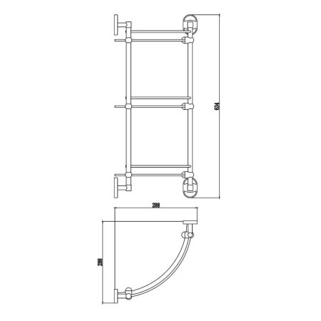 Полка угловая стеклянная Savol S-007073-3, хром, артикул S-007073-3