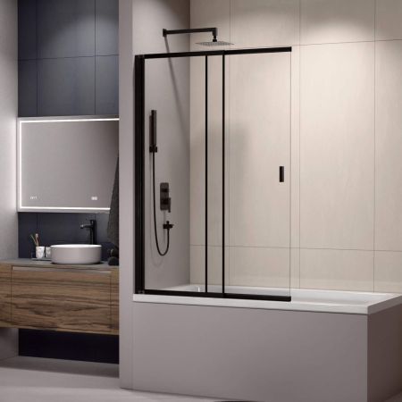 Комплект Шторка на ванну: RGW SC-40B + RGW SP-24B