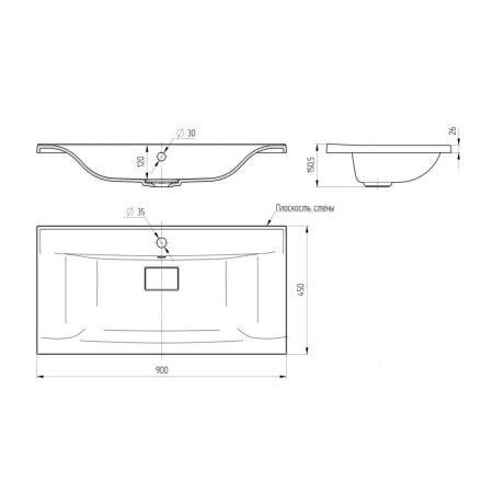 Раковина Paola Elegante 900, белый, артикул Paola Elegante 900