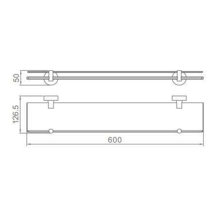 Полка стеклянная Raglo R320.07.09, графит, артикул R320.07.09