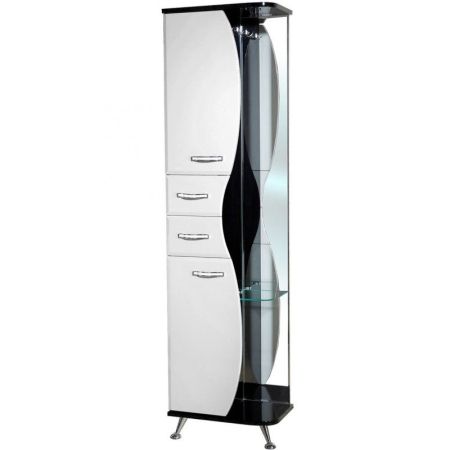 Шкаф пенал Bellezza Рио 50 L 4623606022267 Черный Белый, артикул 4623606022267