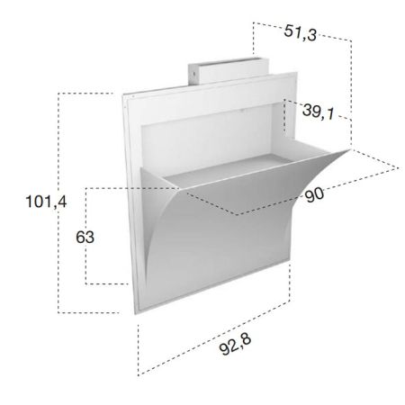 ANTONIO LUPI STRAPPOXL Раковина встраиваемая в стену 928х1014х513 мм, с подсветкой, смесителем, донным клап, сифоном и трансформат, Corian, цвет белый