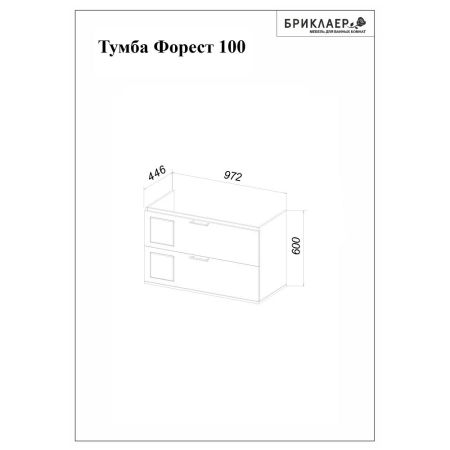 Комплект мебели для ванной Бриклаер Форест 100B, дуб золотой/белый, артикул Форест 100B