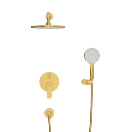 STYLUS-DSET-IN Душевой комплект встраиваемый (смеситель встраиваемый, верхний душ, ручной душ со шлангом, штуцер с держателем), сатин, артикул STYLUS-DSET-IN