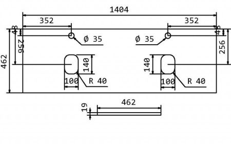 Столешница из МДФ 120, 140, артикул EK-120-AS-BO-R
