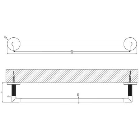 Gessi Ingranaggio Полотенцедержатель, 45 см, цвет: Black Metal Brushed PVD