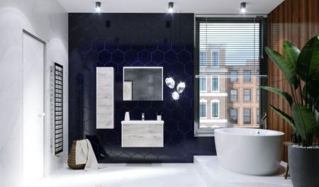 Пенал ROCA RONDA 32 ZRU9303006 (подвесной, 32*33,3*139, белый матовый/бетон), шт, артикул ZRU9303006