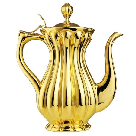 OLIVIA Кувшин керамика золото/крышка золото, артикул 24928