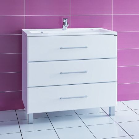 Тумба под раковину СаНта Омега 90 207040, напольная (ум. Elen 90 литой мрамор), артикул 207040