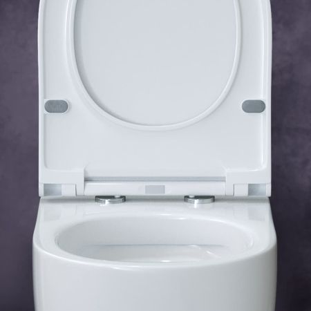 Унитаз BERGES подвестной EGO XL 54 см, сиденье дюропласт Toma Slim SO, микролифт, быстросьем