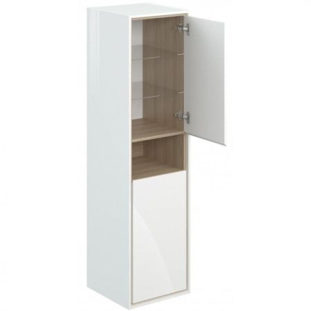 Шкаф пенал Cersanit Louna 35 SL-LOU/Wh подвесной Белый глянец дуб Эврика, артикул SL-LOU/Wh