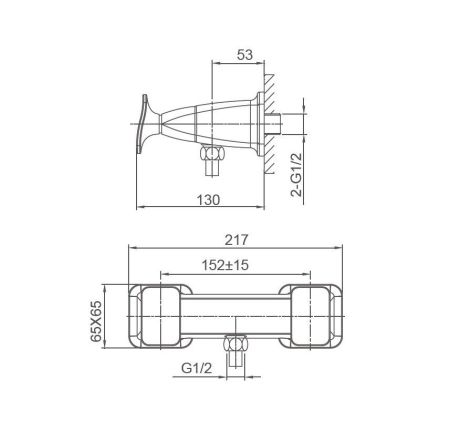 Смеситель для душа WONZON & WOGHAND SHAKESPEARE, Темное золото (WW-654101-DG)