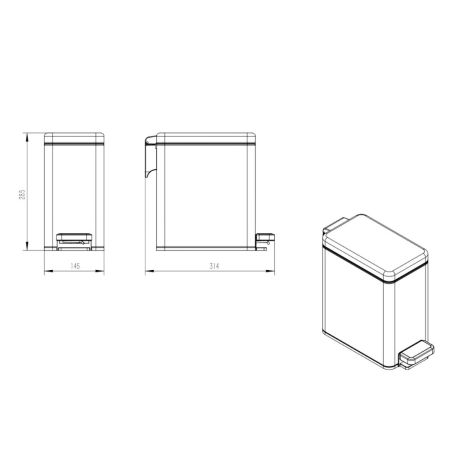 Ведро с микролифтом JAVA S-887-6Y, 6 литров, артикул S-887-6Y