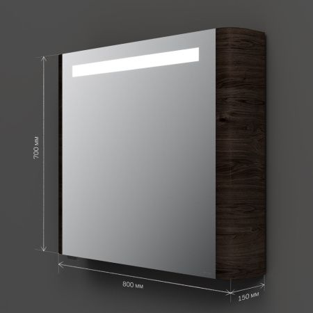 M30MCL0801TF Sensation, зеркало, зеркальный шкаф, левый, 80 см, с подсветкой, табачный дуб, текстур M30MCL0801TF Sensation, зеркало, зеркальный шкаф, левый, 80 см, с подсветкой, табачный дуб, текстур