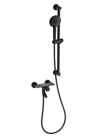Смеситель для ванны с душевым гарнитуром WONZON & WOGHAND CLICK, Черный матовый (WW-FE05L222-MB), артикул WW-FE05L222-MB