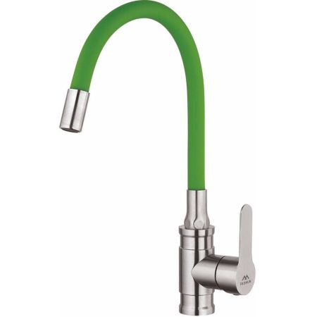 Смеситель для кухни с гибким изливом FASHUN A54401-6, сатин/зеленый, артикул A54401-6