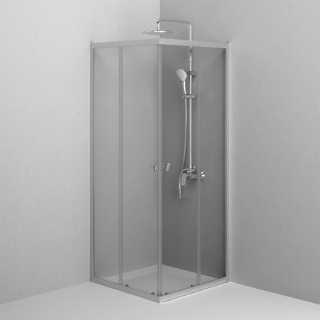 W87G-403-8080-MT Sunny душ огражд квадратн, раздвижн двери 80x80 серебро,стекло прозрачн, артикул W87G-403-8080-MT