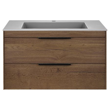 База под раковину Chiara 2D 800 подвесная, 2 выкатных ящика soft-close, T.Oak, артикул VMC-2C2800TO