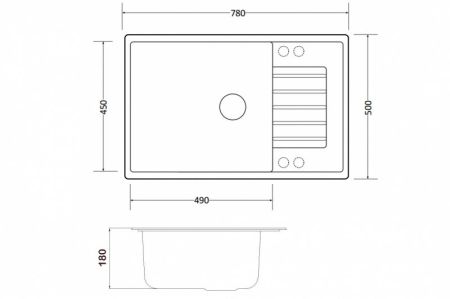 Кухонная мойка ZorG Granit GR 780 BLACK BRONZE Черный / Бронза