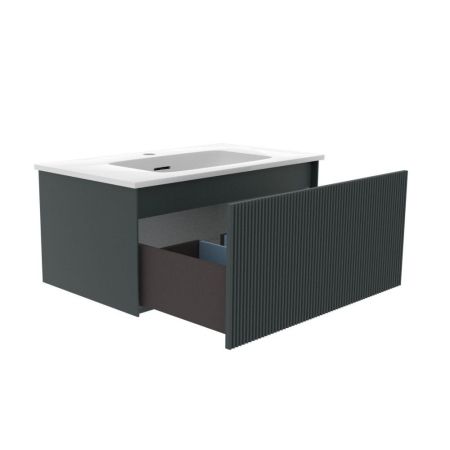 Тумба под раковину подвесная La Fenice Terra FNC-01-TER-G-80, серо-зеленая, артикул FNC-01-TER-G-80