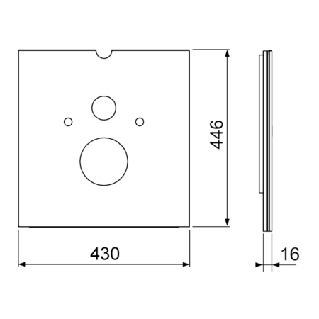 Нижняя панель TECElux для установки унитаза с крышкой - биде, артикул 9650102