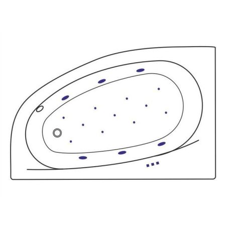 Ванна EXCELLENT Kameleon 170x110 (левая) "RELAX" (золото), артикул WAEX.KML17.RELAX.GL