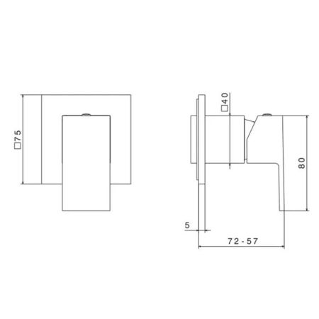 Встроенный однорычажный смеситель FUTURA для душа на один поток, хром, артикул 66475EKM.21.018