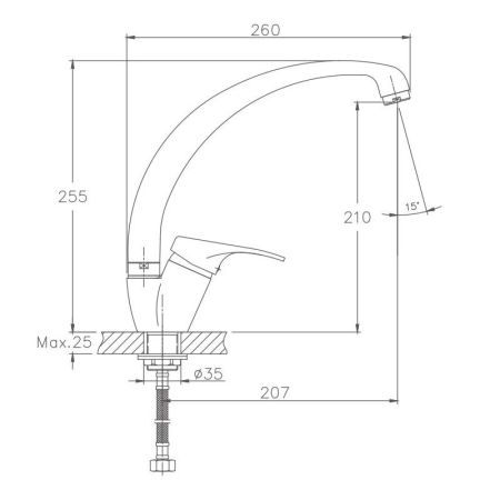Смеситель для кухни Haiba HB4113-2, хром, артикул HB4113-2