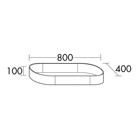 BURGBAD Crono Раковина накладная овальная 87х40х10 см, цвет белый, без отв под смеситель, артикул MBA0070 C0001*0