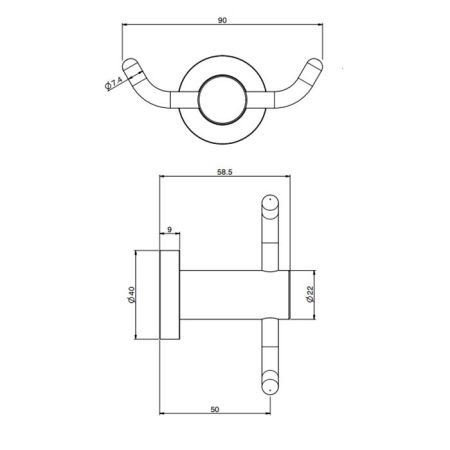 Fima Carlo Frattini Accessori Крючок двойной, подвесной, цвет: золото, артикул F6004/2OR