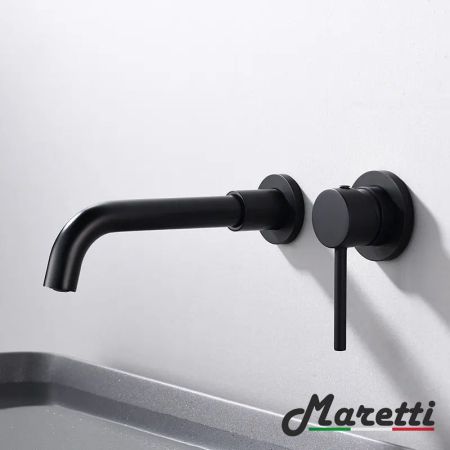 Смеситель для раковины встраиваемый Maretti Eleganza Black ENB32RF13, черный, артикул ENB32RF13