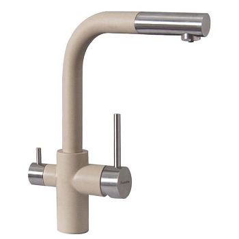 Смеситель для кухни с выдвижным изливом и подключением фильтра Florentina КРИСТАЛЛ 333.32H.2123.202, шампань
