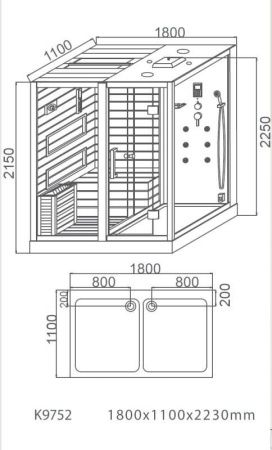 Сауна ALBANO-R White комбинированная 2в1 Cerutti SPA 1800x1100x2230 мм Сауна ALBANO-R White комбинированная 2в1 Cerutti SPA 1800x1100x2230 мм