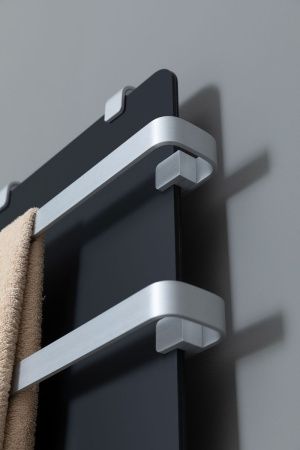 Полотенцесушитель электрический Allen Brau Infinity 140x44 с рейлингом 2.0 и креплением, серебро браш