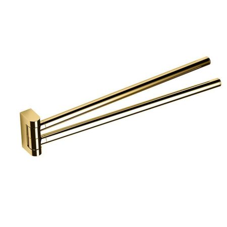 Colombo Mini Двойной держатель полотенца 34*6,1cм , цвет: PVD золото матовое, артикул B4012.OM