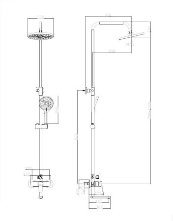 Душевая система со смесителем DQ Leipzig хром (DA1763701), артикул DA1763701