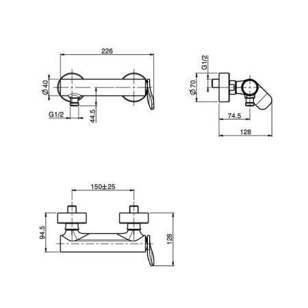 Fima Carlo Frattini Flo Смеситель для душа, настенный, цвет: золото, артикул F3805/1OR