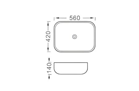 Раковина накладная для установки на столешницу AQUATEK AQ5526-MB 560*420*140, матовый черный, артикул AQ5526-MB