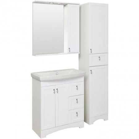 Зеркало со шкафом Runo Мерида 70 4620750028671 с подсветкой Белое