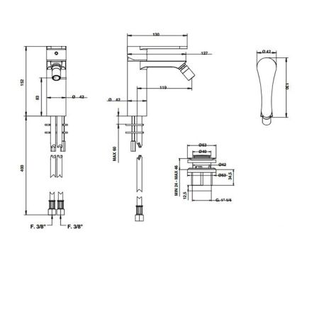 Bongio O'Clock Смеситель для биде,  цвет хром, артикул 14522CRPR