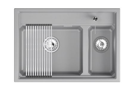 Кухонная мойка GRANULA кварц (7302i, АЛЮМИНИУМ), артикул 7302i, АЛЮМИНИУМ