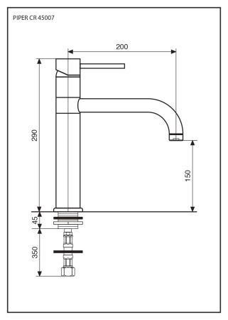 Emmevi Piper, кухонный смеситель с поворотным изливом, цвет хром, артикул 45007CR