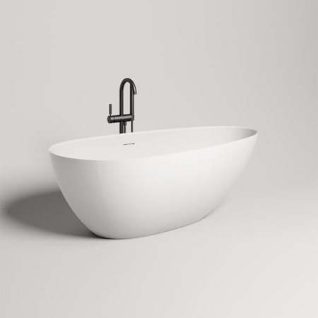 Salini PAOLA In Ванна отдельностоящая 1720х827х578мм, ''Up&Down'', сифон, слив-перелив, (нужен подиум) S-Sense, глянцевый, белый. Фурнитура: белая., артикул 101612G