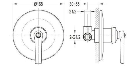 Встраиваемый смеситель CEZARES LIBERTY-F-DIM-01, артикул LIBERTY-F-DIM-01