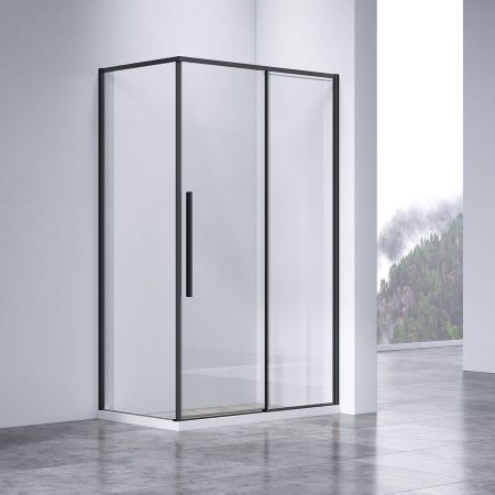 Душевой уголок Slim-N VSR-4SN8013CLB, 1300*800, черный, стекло прозрачное, артикул VSR-4SN8013CLB